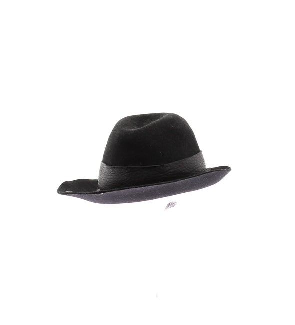 Chapeau en laine et cuir