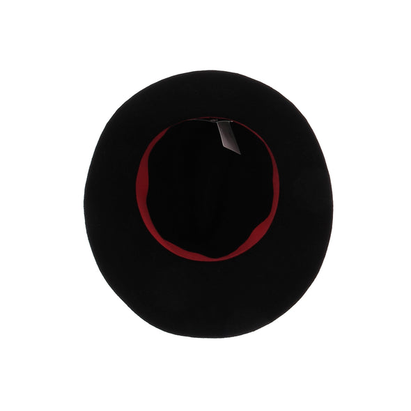 Chapeau en laine et cuir