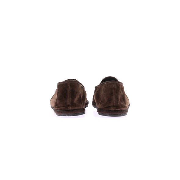 Chaussons de ville en velours marrons