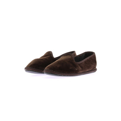 Chaussons de ville en velours marrons