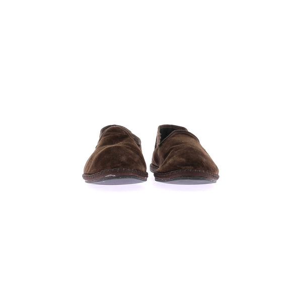 Chaussons de ville en velours marrons