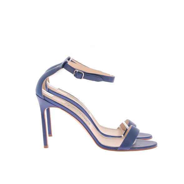 Sandales en cuir bleu