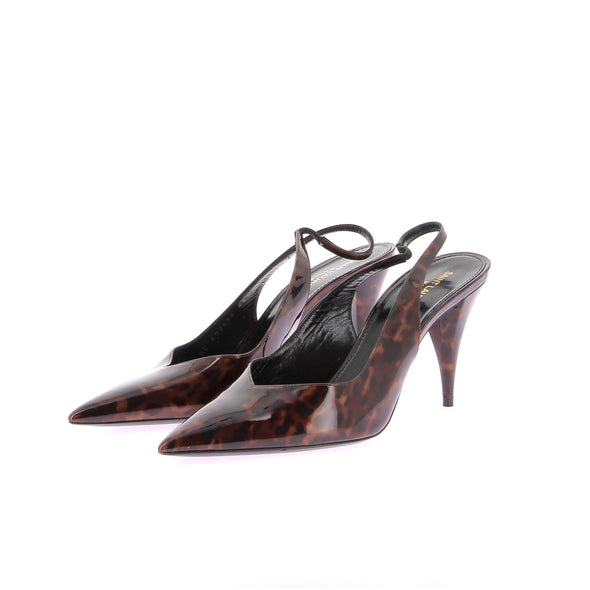 Slingback en cuir vernis