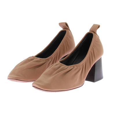 Escarpins en cuir marron "Soft Ballerina"