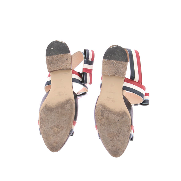 Slingback en cuir noir