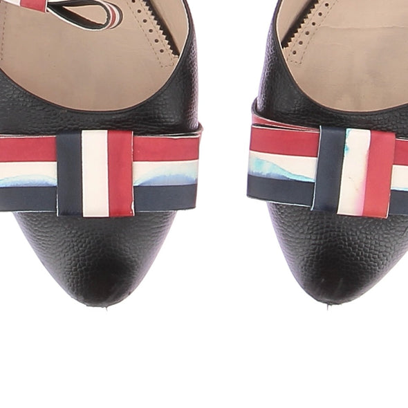 Slingback en cuir noir