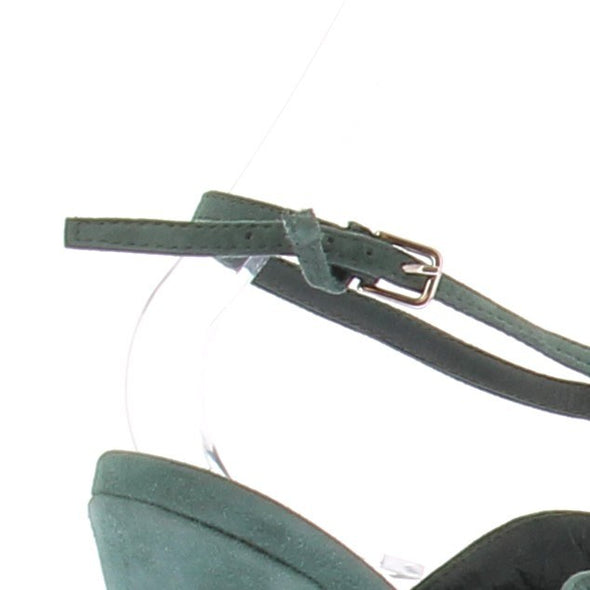 Sandales à talons en daim vertes