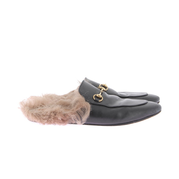 Mules "Princetown" en cuir et fourrure