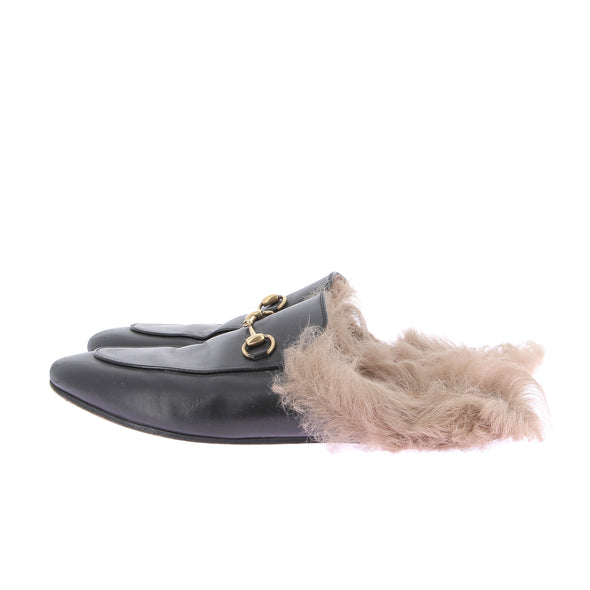 Mules "Princetown" en cuir et fourrure