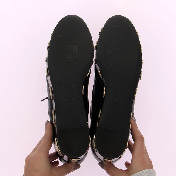 Derbies en cuir noir à plateformes Camélia