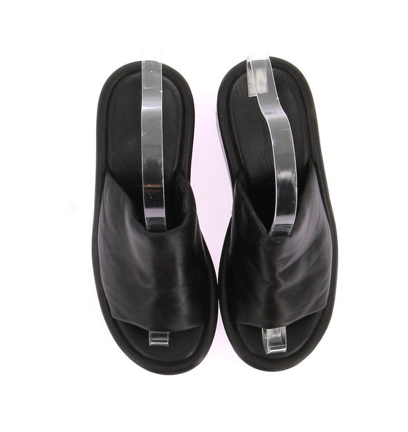 Mules compensées noires
