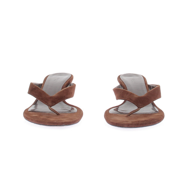 Mules à talons en daim