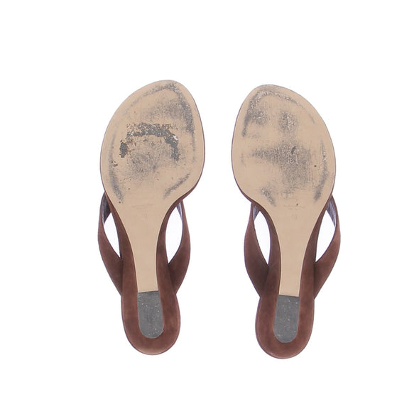 Mules à talons en daim