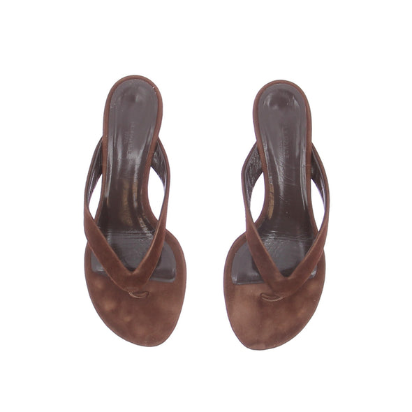 Mules à talons en daim