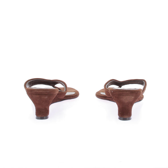 Mules à talons en daim