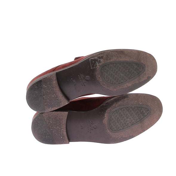 Mocassins en daim bordeaux