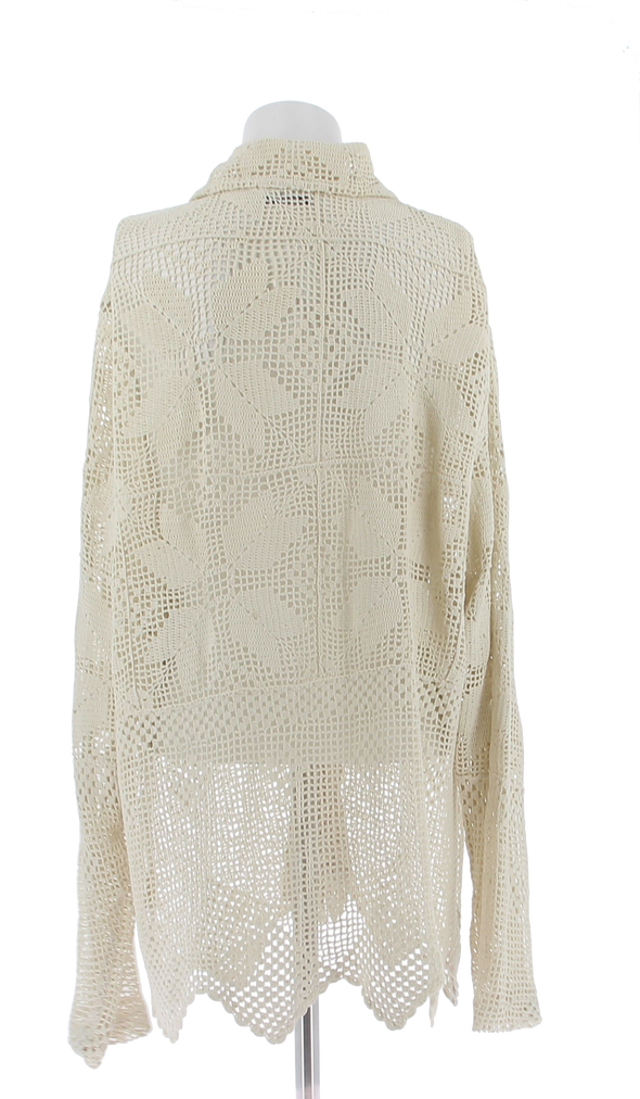 Chemise beige en crochet