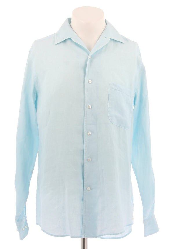 Chemise bleue en lin