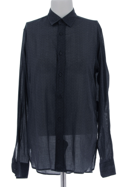 Chemise transparente gris foncé à pois