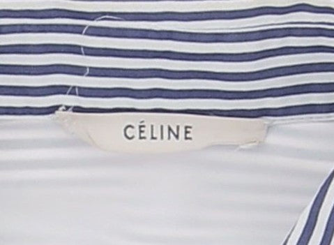 Chemise bleue à rayures blanches