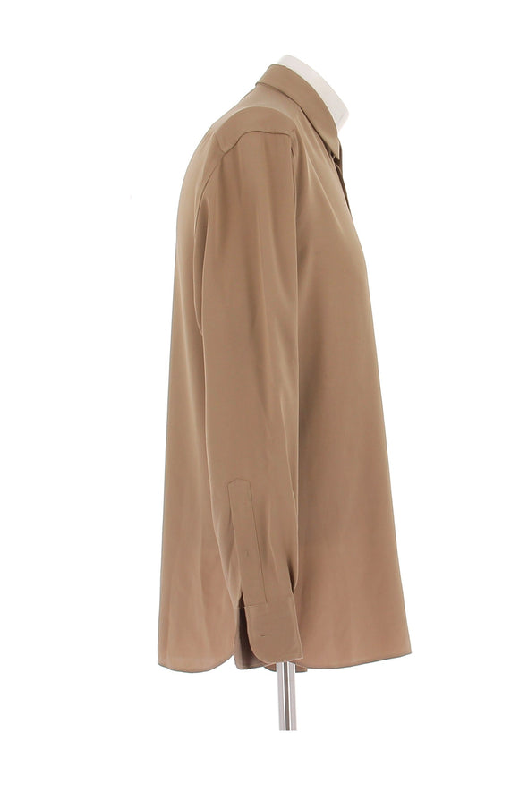 Chemise en soie beige