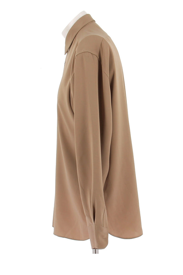Chemise en soie beige