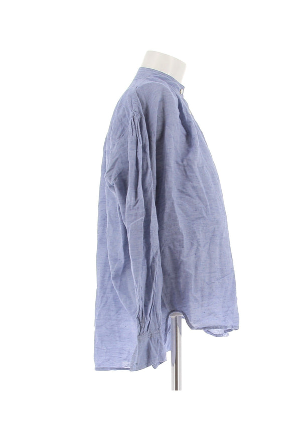 Chemise bleue en soie mélangée