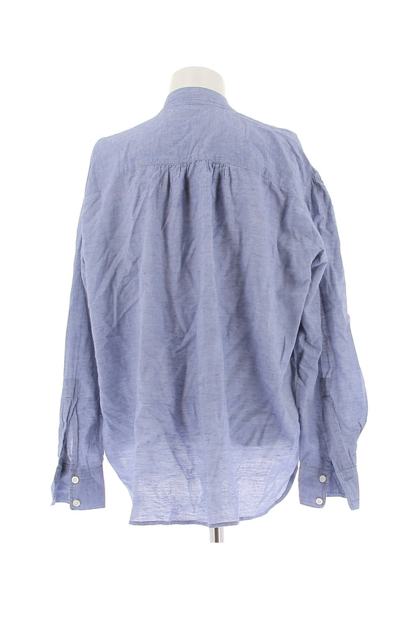 Chemise bleue en soie mélangée