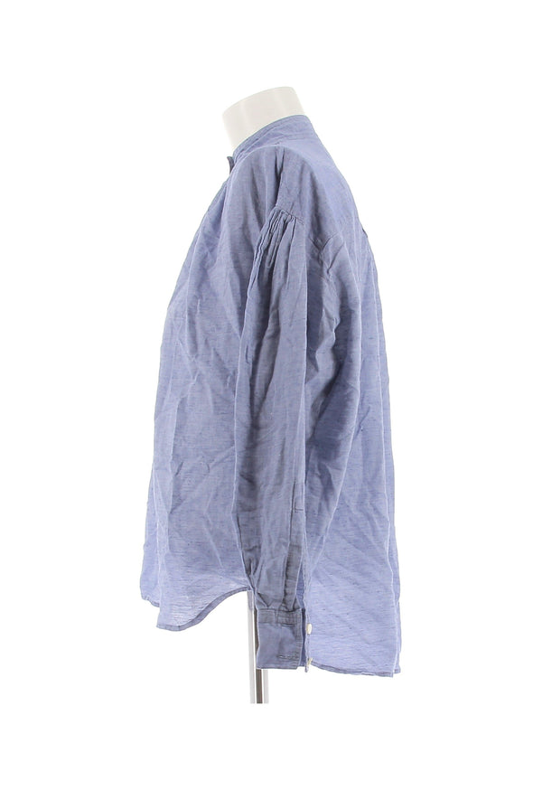 Chemise bleue en soie mélangée