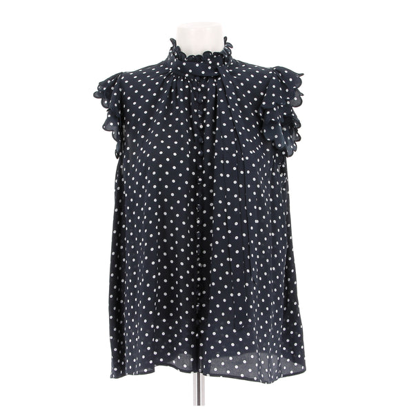 Blouse marine à pois