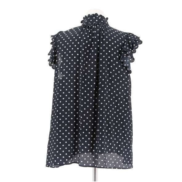 Blouse marine à pois