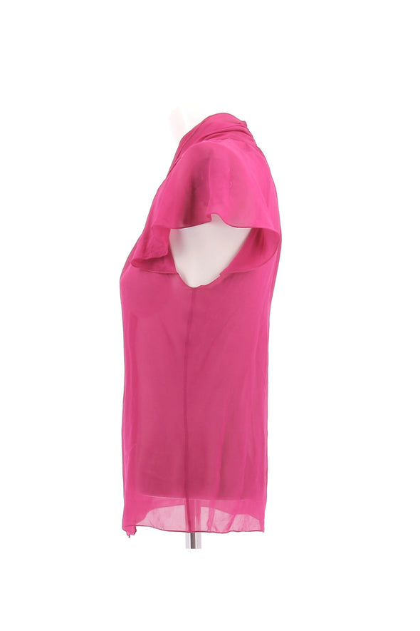 Chemisier en soie rose