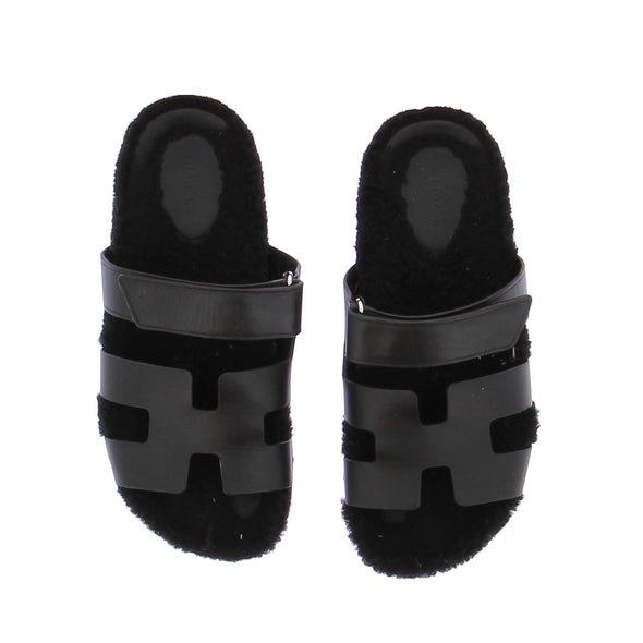 Sandales en shearling