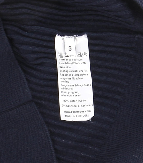 Pull en laine côtelée col cheminé