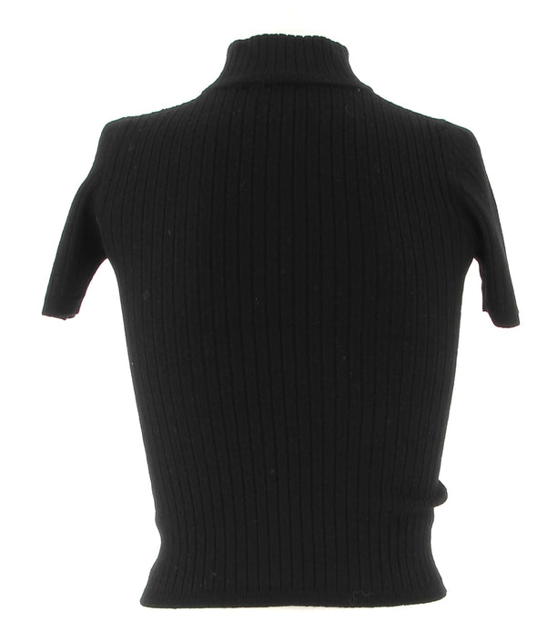 Pull en maille cotelé manches courtes