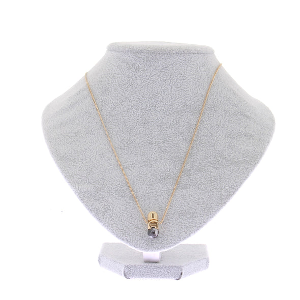 Collier long en jaspe noir