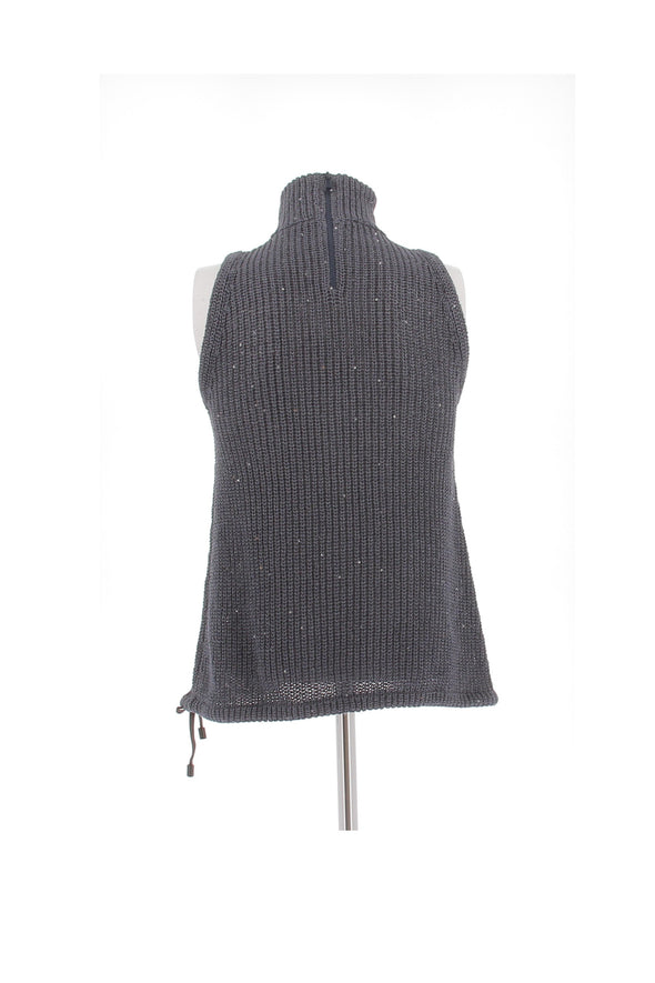 Pull col roulé gris