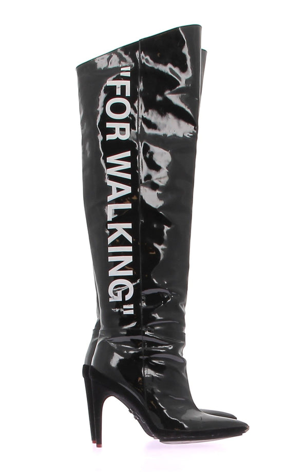 Bottes hautes en cuir verni "For Walking"