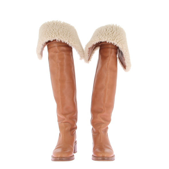 Bottes en Cuir et Shearling Folco