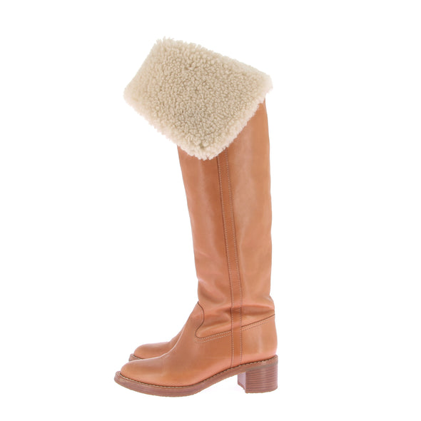 Bottes en Cuir et Shearling Folco