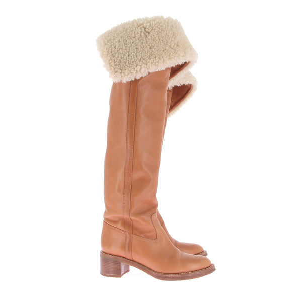 Bottes en Cuir et Shearling Folco