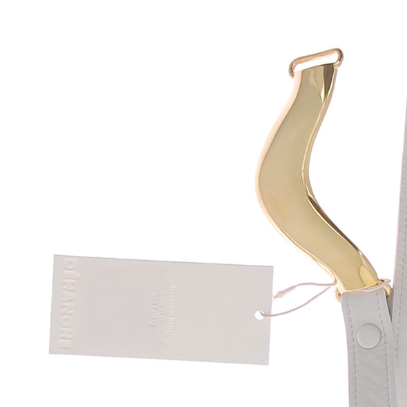 Ceinture blanche à boucle dorée