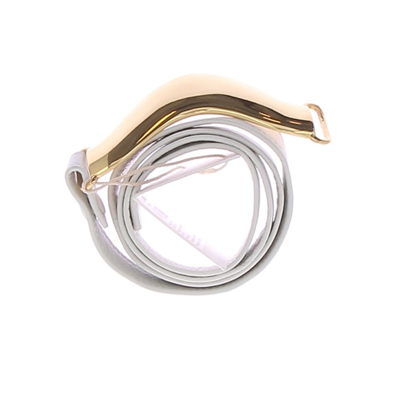 Ceinture blanche à boucle dorée