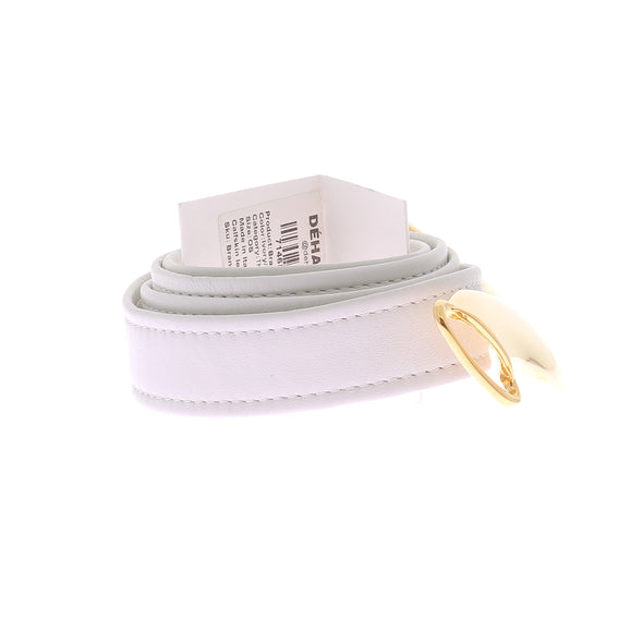 Ceinture blanche à boucle dorée
