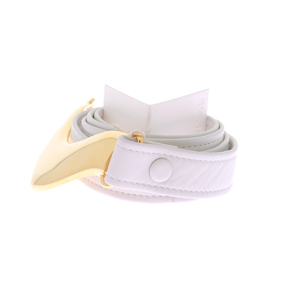 Ceinture blanche à boucle dorée