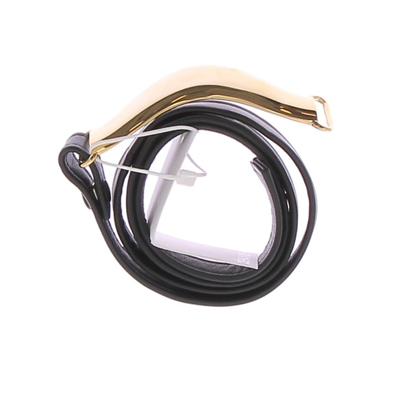 Ceinture noire à boucle dorée