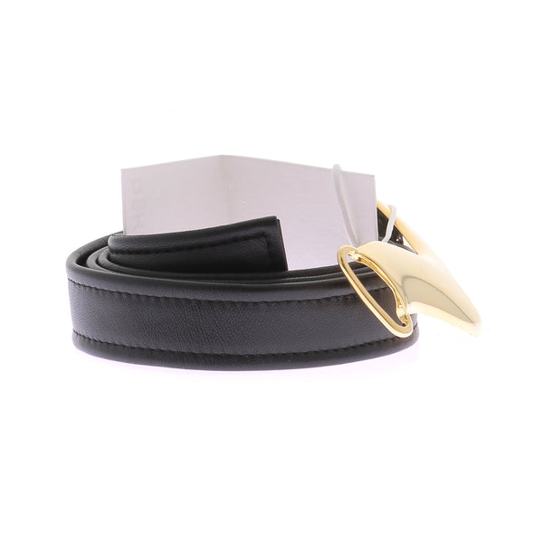 Ceinture noire à boucle dorée