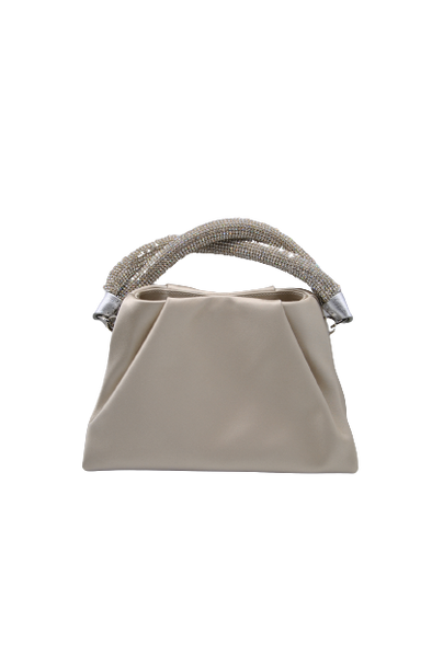 Sac satiné à sangles strassées