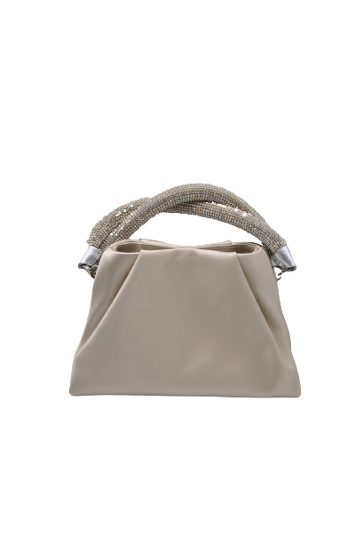 Sac satiné à sangles strassées