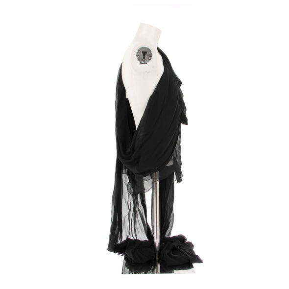 Top drappé noir